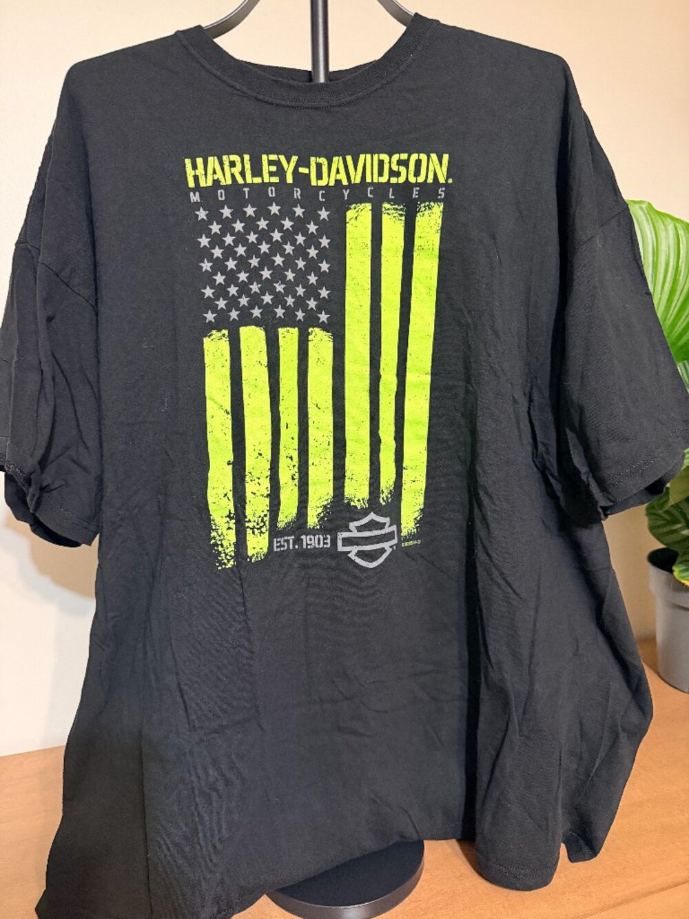 Harley-Davidson Lucky Peach Atlanta Tee 3XL | Black Neon Flag